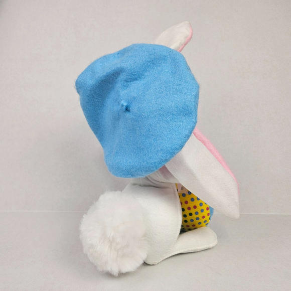 Annalee Artist Easter Bunny With Brush and Egg Blue Beret 2014 Whimsical Rabbit - Picture 5 of 15